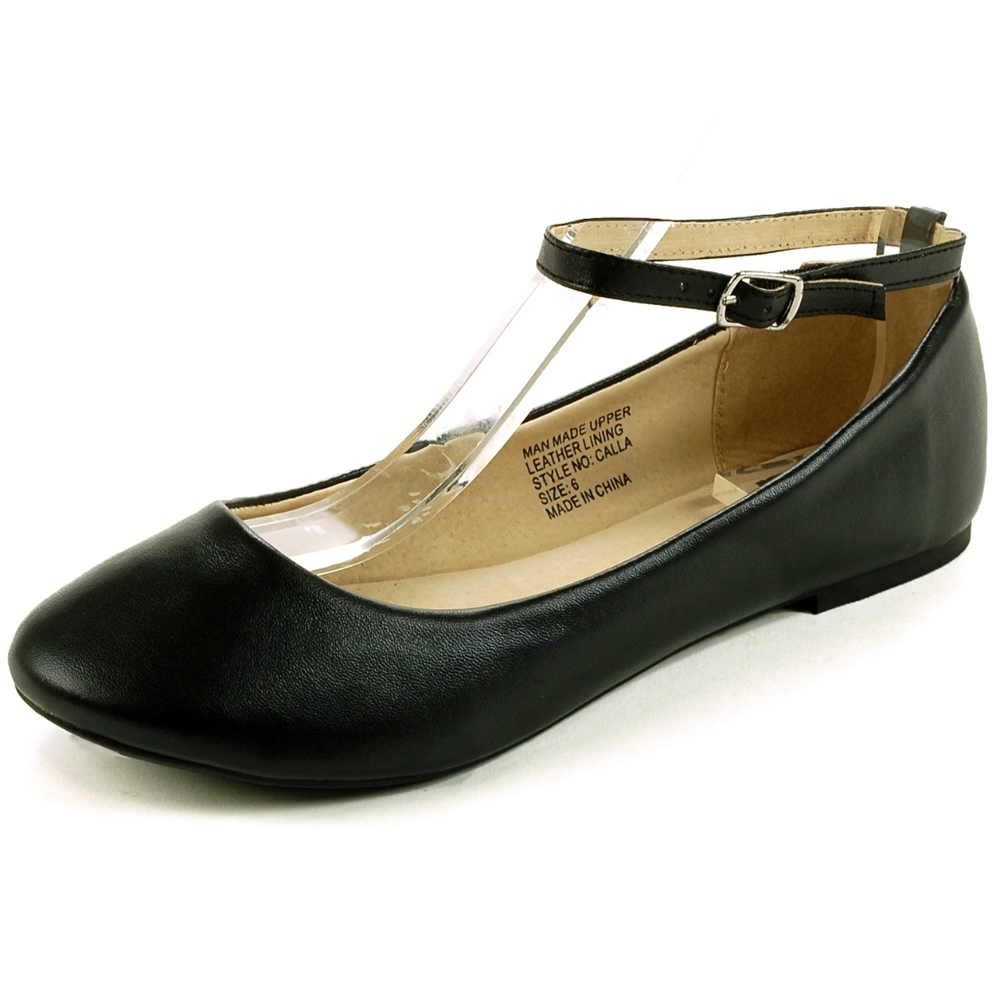 Alpine Swiss Womens Ballet Flats Ankle Strap Sz 8